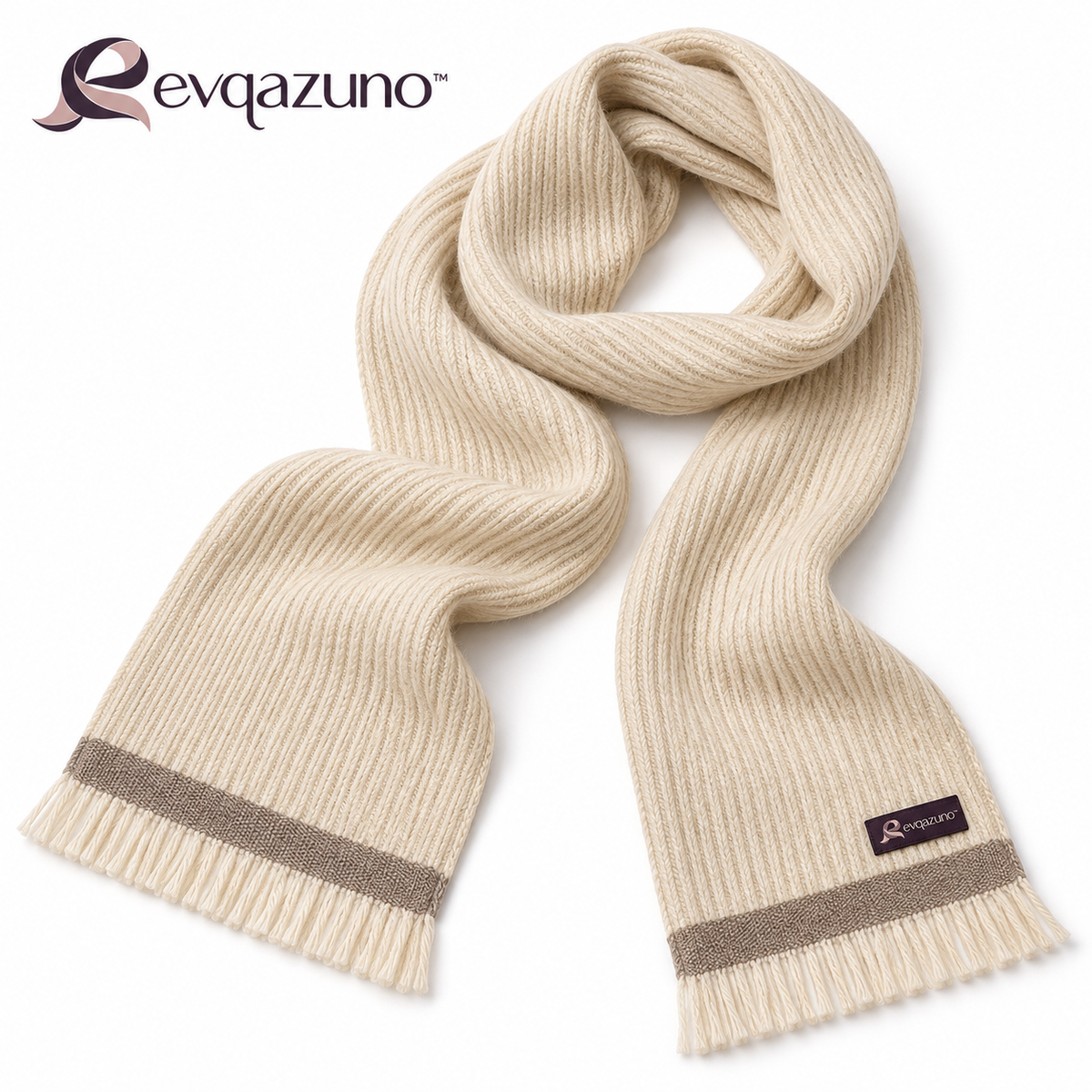 Evqazuno™ Oat Ribbon Rib Scarf Product