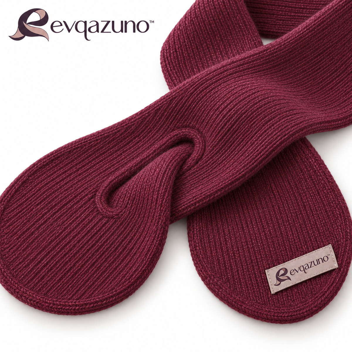 Evqazuno™ Berry Interlace Keyhole Scarf Detail