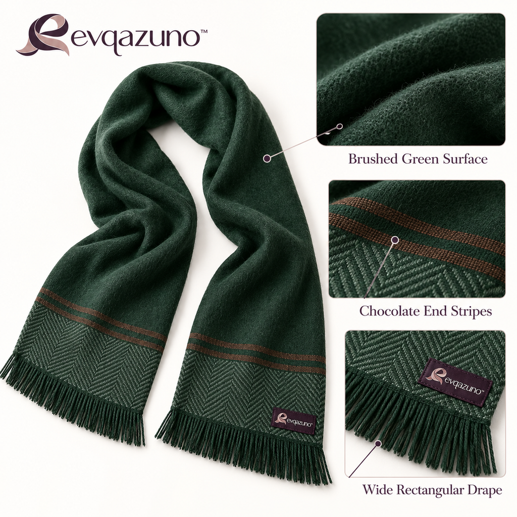 Evqazuno™ Pine Herringbone Panel Scarf Overview