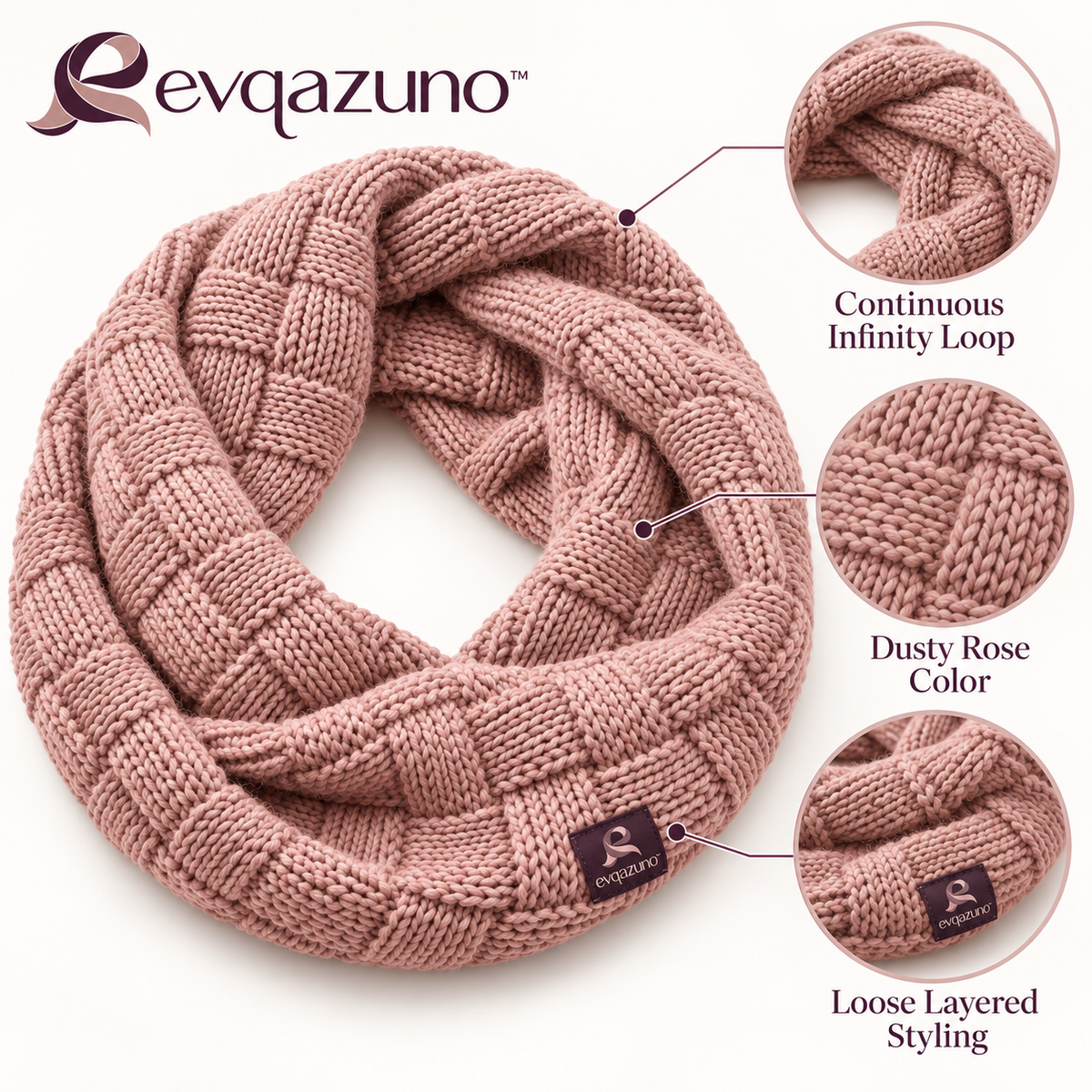 Evqazuno™ Rose Basket Loop Scarf Overview