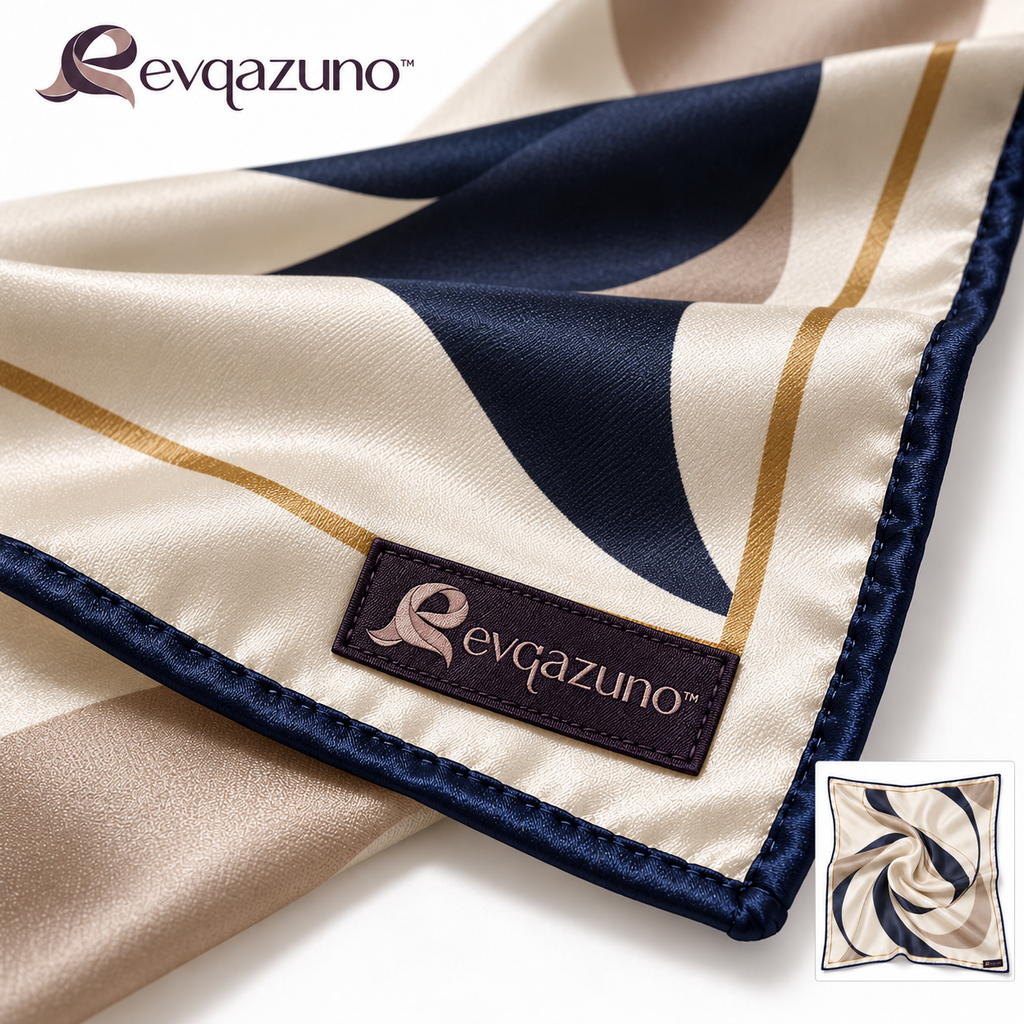 Evqazuno™ Moon Arc Square Scarf Detail