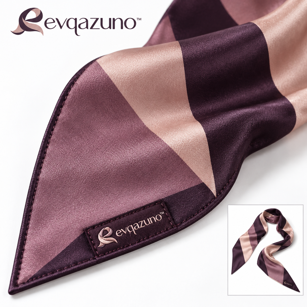 Evqazuno™ Plum Prism Diamond Scarf Detail