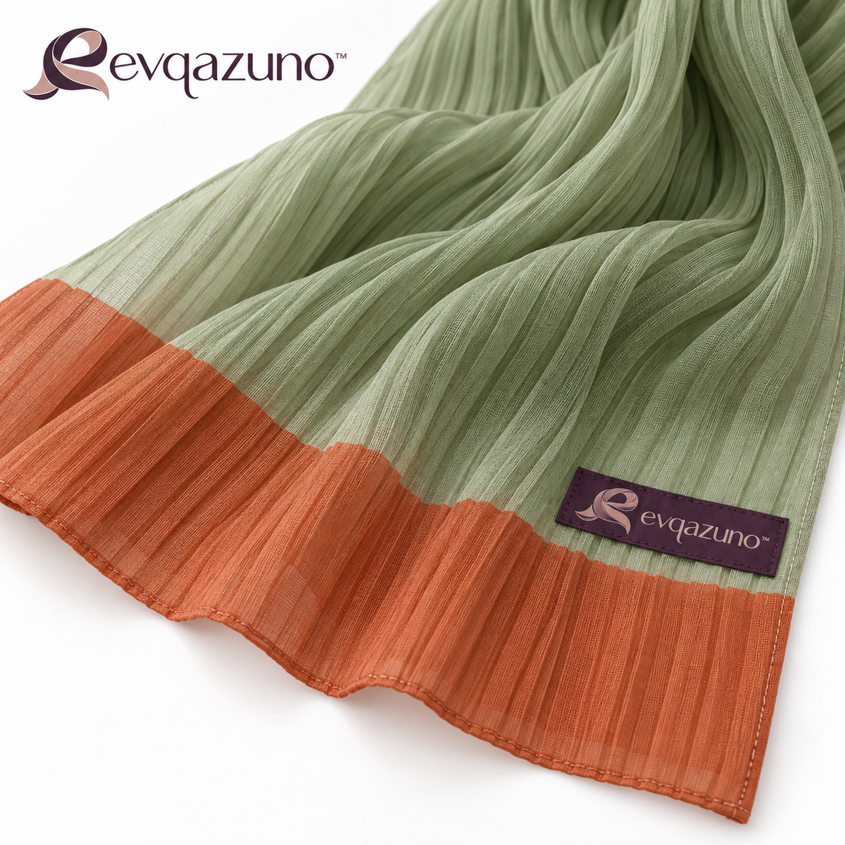 Evqazuno™ Sage Pleat Drift Scarf Detail